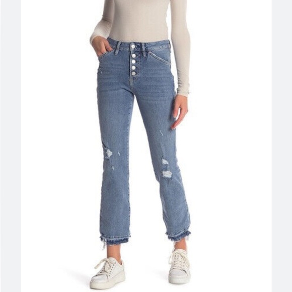 We the free free people Dylan cropped relaxed button fly denim jeans size 25 - Picture 1 of 4